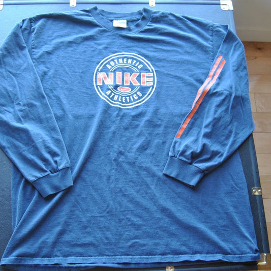 Nike X-Large Blue & Orange Vintage Long Sleeve Shirt