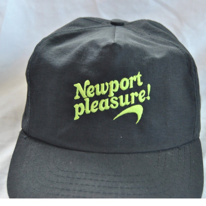 Vintage 90s Newport Pleasure Black Promo Black & Green Snapback Hat
