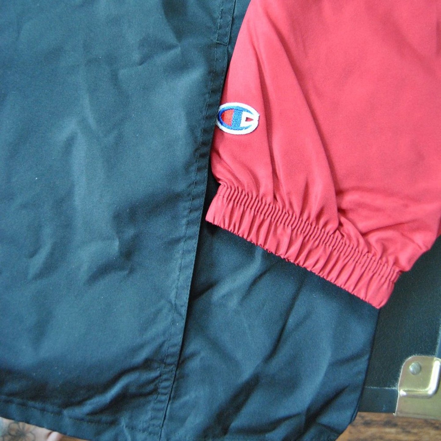 Stanford University XXL Champion Windbreaker Hoodie w/ Pockets Red & Black