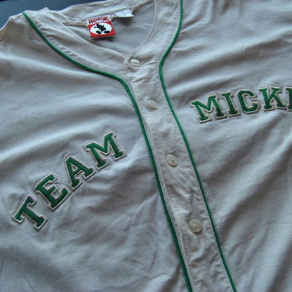 Mickey Inc Short Sleeve Team Mickey XX-Large Button up Baseball Jersey