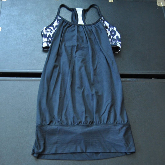 Lululemon Tank Top with Built in Bra Black White Size: 6