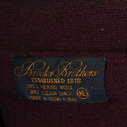 Brooks Brothers Maroon Diamond Plaid Polo Long Sleeve Sweater X-Large