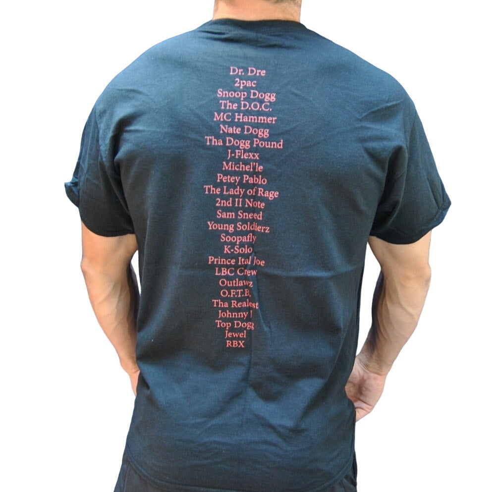 Death Row Records Large Black Red Short Sleeve Shirt