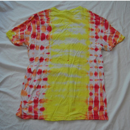 Led  Zeppelin Tie Dye Yellow Red & Orange Short Sleeve Shirt Medium