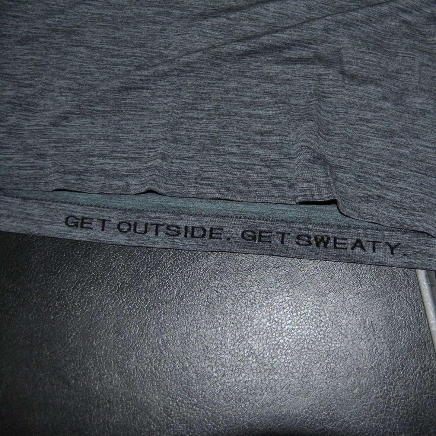 Lululemon Large Gray Short Sleeve Shirt "Get Outside Get Sweaty"