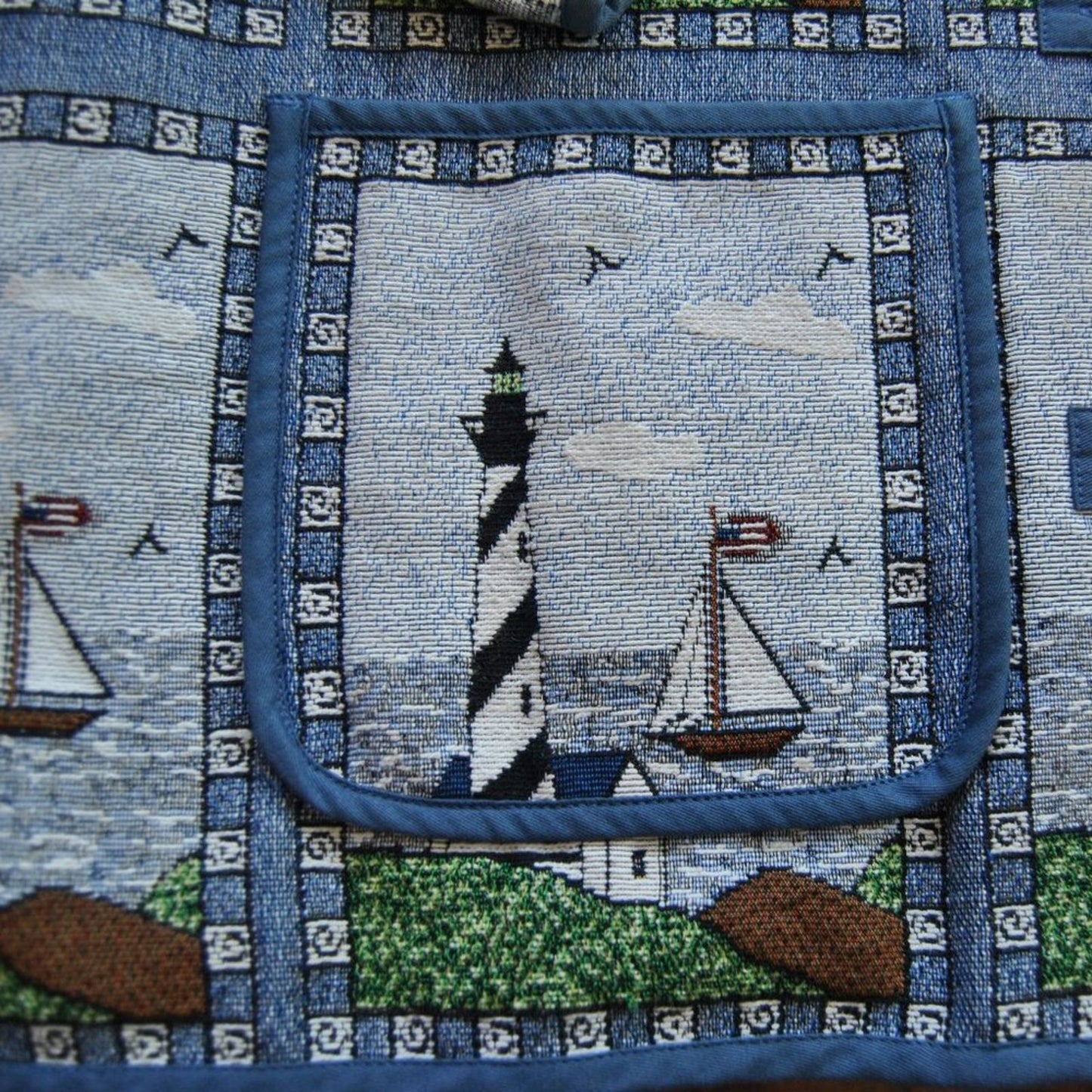 Blair Lighthouse Tapestry X-Large Blue Vintage Blazer