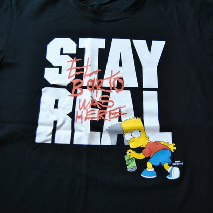 The Simpsons x Stay Real Large Black Short Sleeve Shirt w/ Bart Simpson