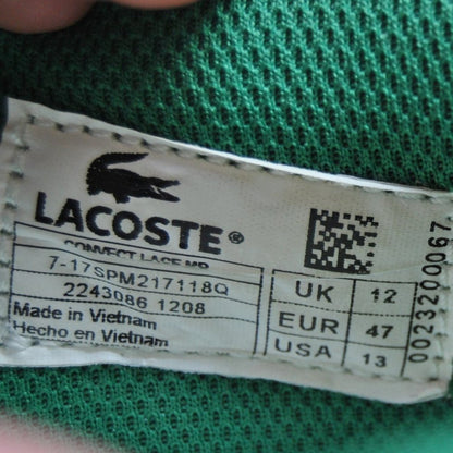 Lacoste White & Green Shoes Men's Size: 13
