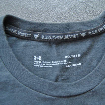 Project Rock Under Armour Iron Paradise Wrecking Crew Medium Black SS Shirt