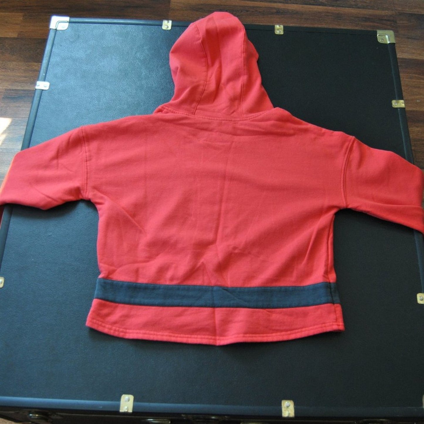 Psycho Bunny Small Red w/ Black Stripe Crop Top Hoodie