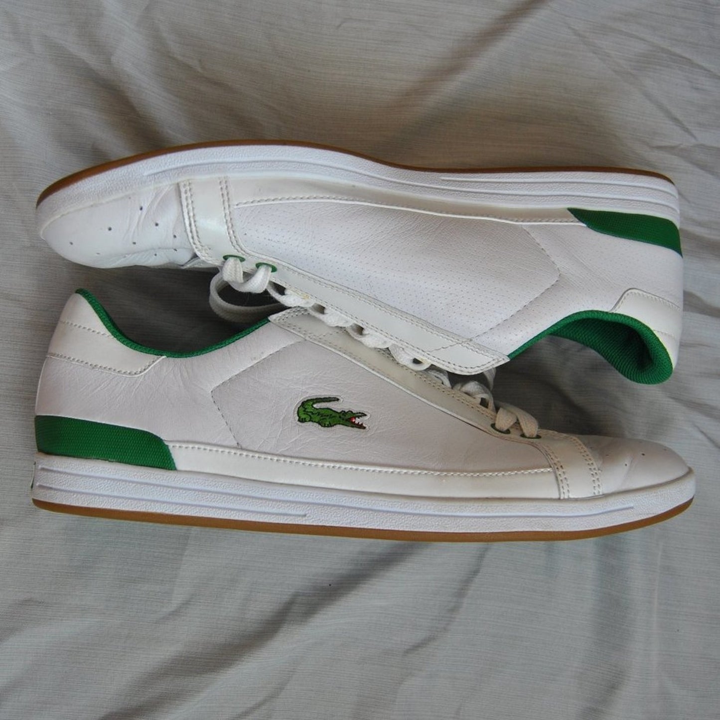 Lacoste White & Green Shoes Men's Size: 13