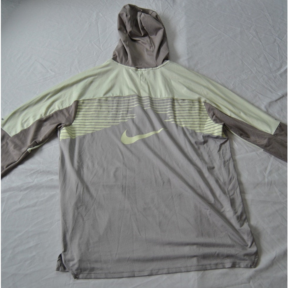 Nike Trail Lightweight Medium Gray & Yellow Quarter-zip Hoodie