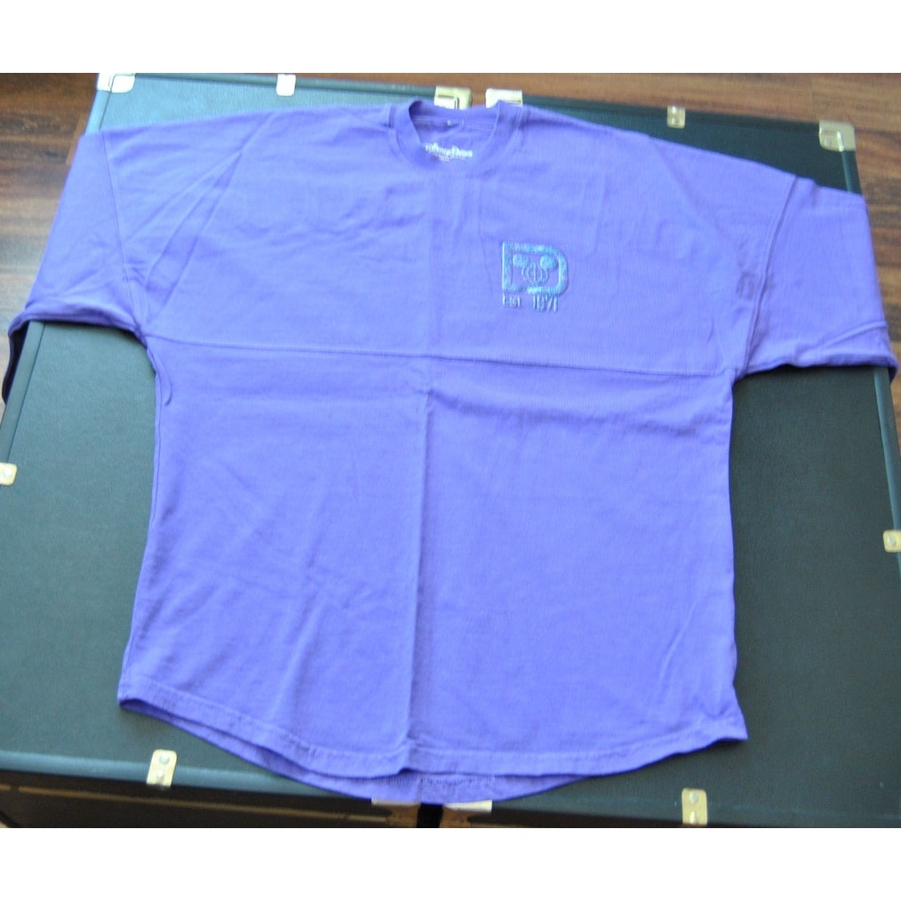 Disney Parks Authentic Original Small Purple Glitter Logo Spirit Jersey
