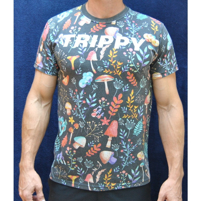 Trippy Fresh Laundry Medium Mushroom Design Short Sleeve Shirt