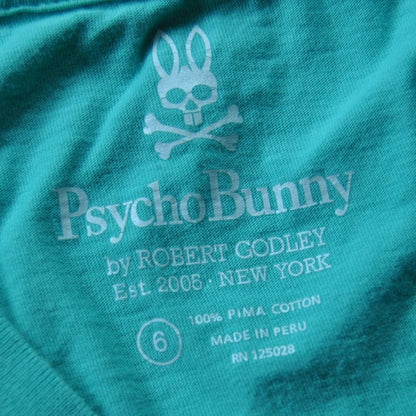 Psycho Bunny Teal/Blue Short Sleeve Shirt Size: 6 Medium