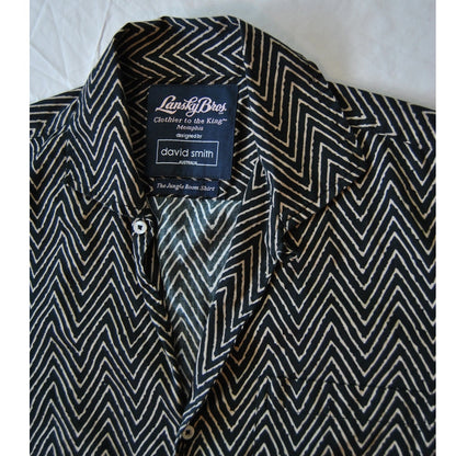 Lansky Bros Shirt Large Black Jungle Room Elvis Presley David Smith