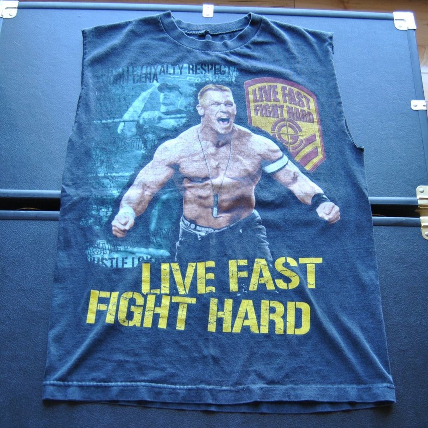 John Cena Live Fast, Fight Hard Medium Black Cutoff Tank Top