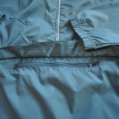 Large Vintage Nike Rain Jacket with Hideaway Hoodie Gray Red