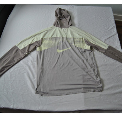 Nike Trail Lightweight Medium Gray & Yellow Quarter-zip Hoodie