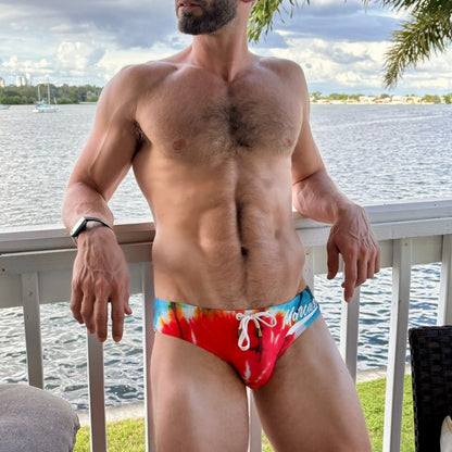 Marcuse Red & Blue Tie Dye Speedo Size: Medium