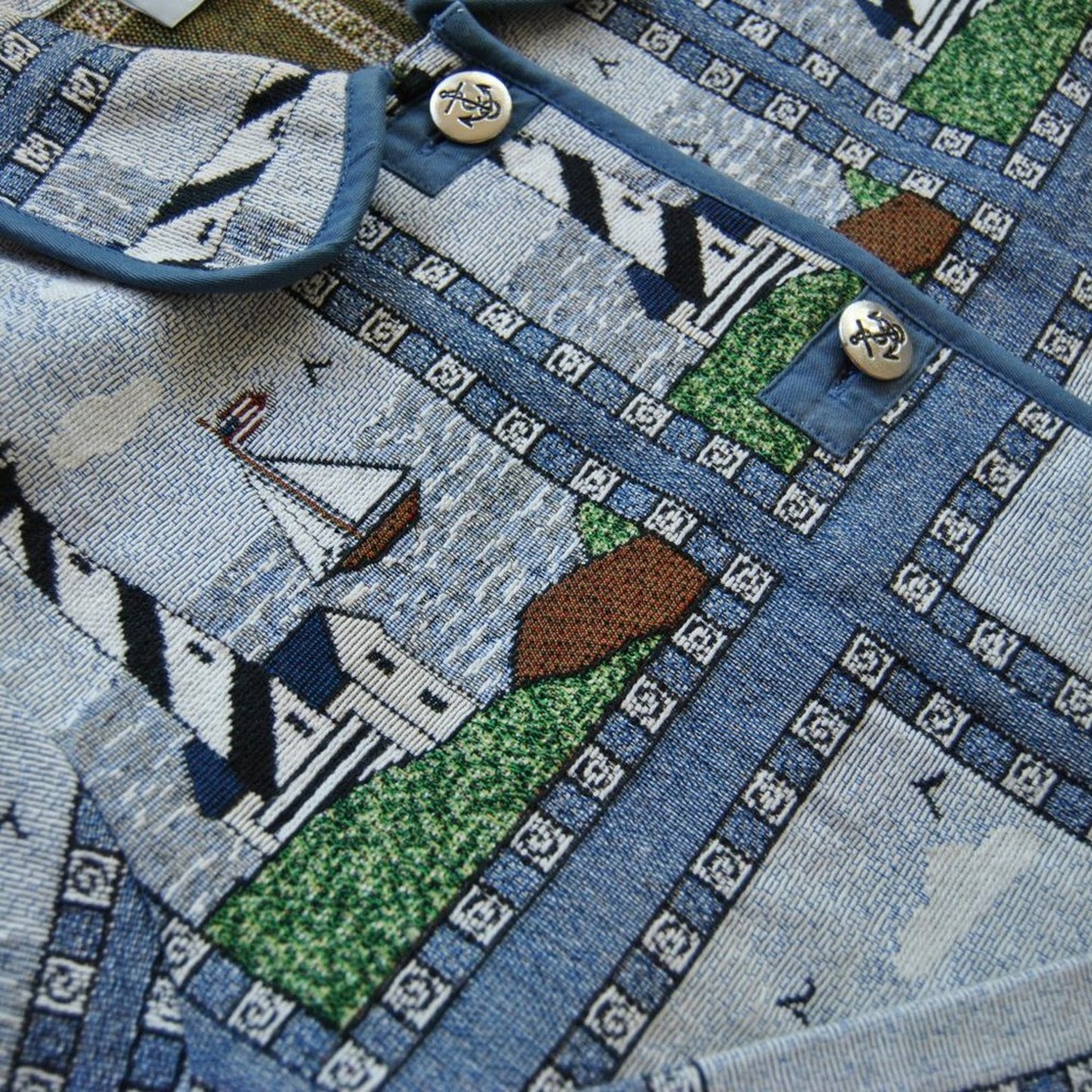 Blair Lighthouse Tapestry X-Large Blue Vintage Blazer