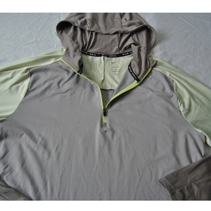 Nike Trail Lightweight Medium Gray & Yellow Quarter-zip Hoodie