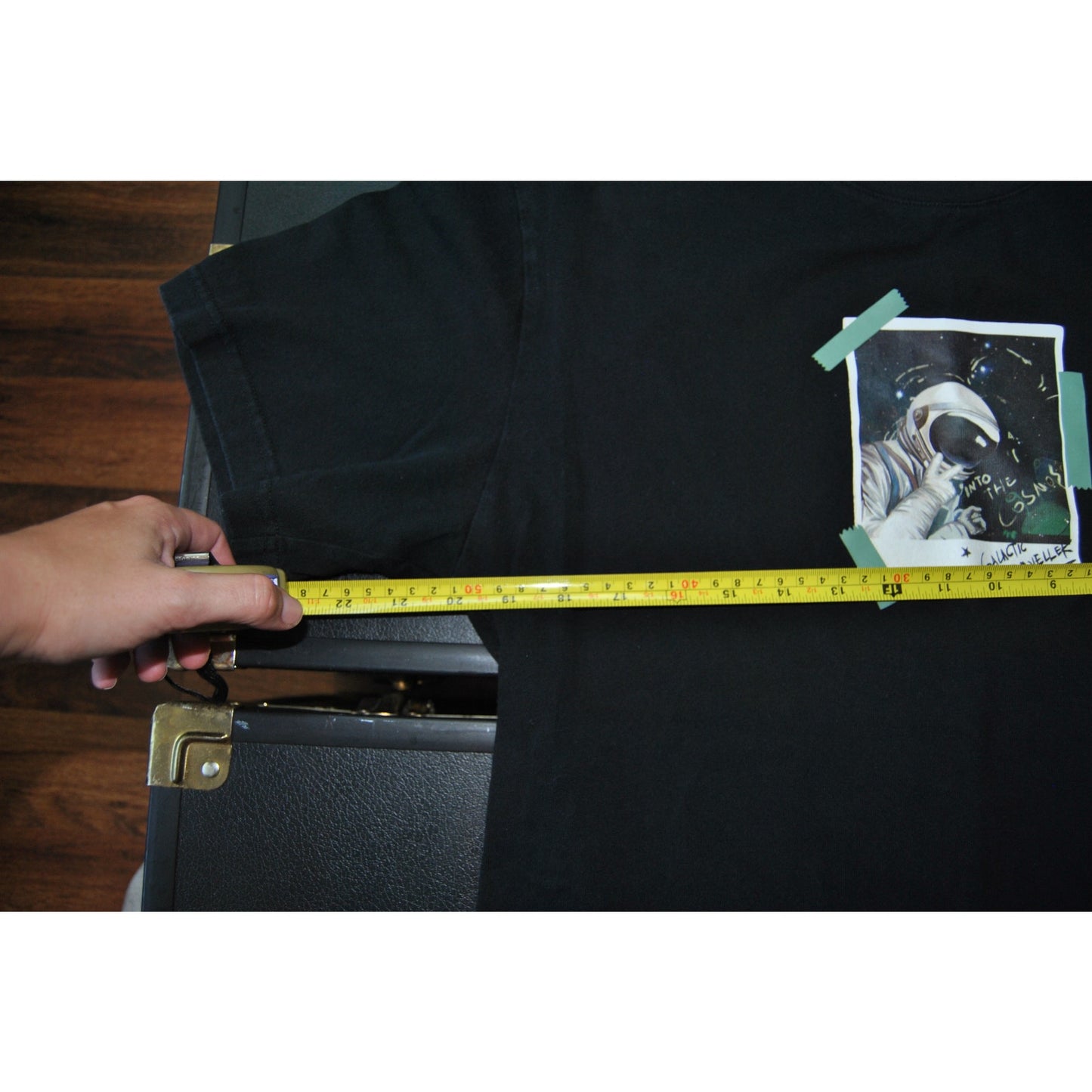 Urban Revivo Black Astronaut Polaroid Short Sleeve Shirt