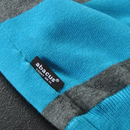Abacus Large Lined Quarter Zip Sweater Blue Gray Stripes