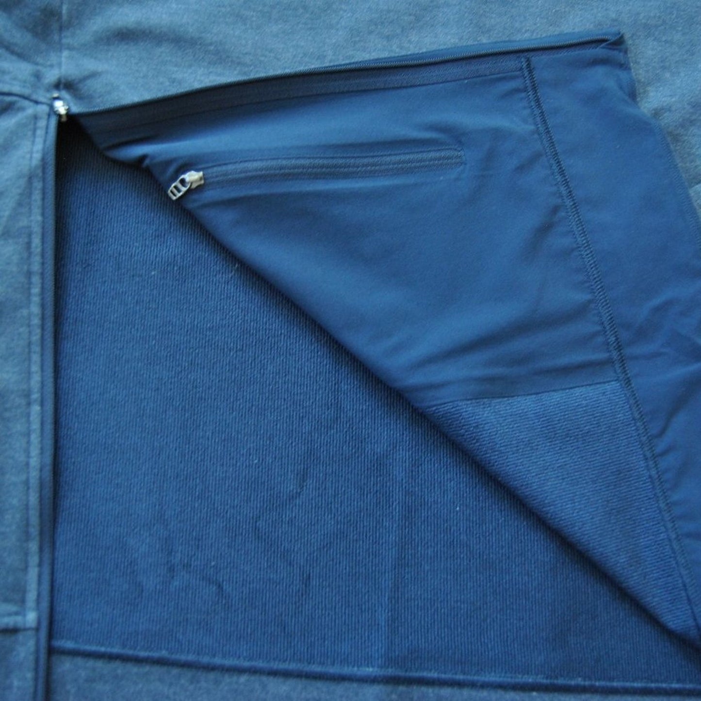 Lululemon Medium Blue Crewneck Sweater w/ 1/2 zip Side w/ Hidden Pocket