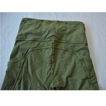 Lululemon Fast Free High Rise Tight Ice Dye Wash Moss Green Size 2 Shorts