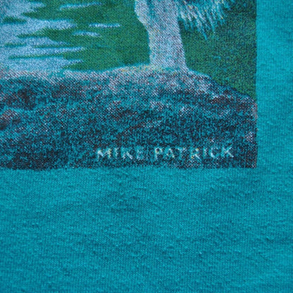 Wolf by Mike Patrick Large Teal Short Sleeve Shirt