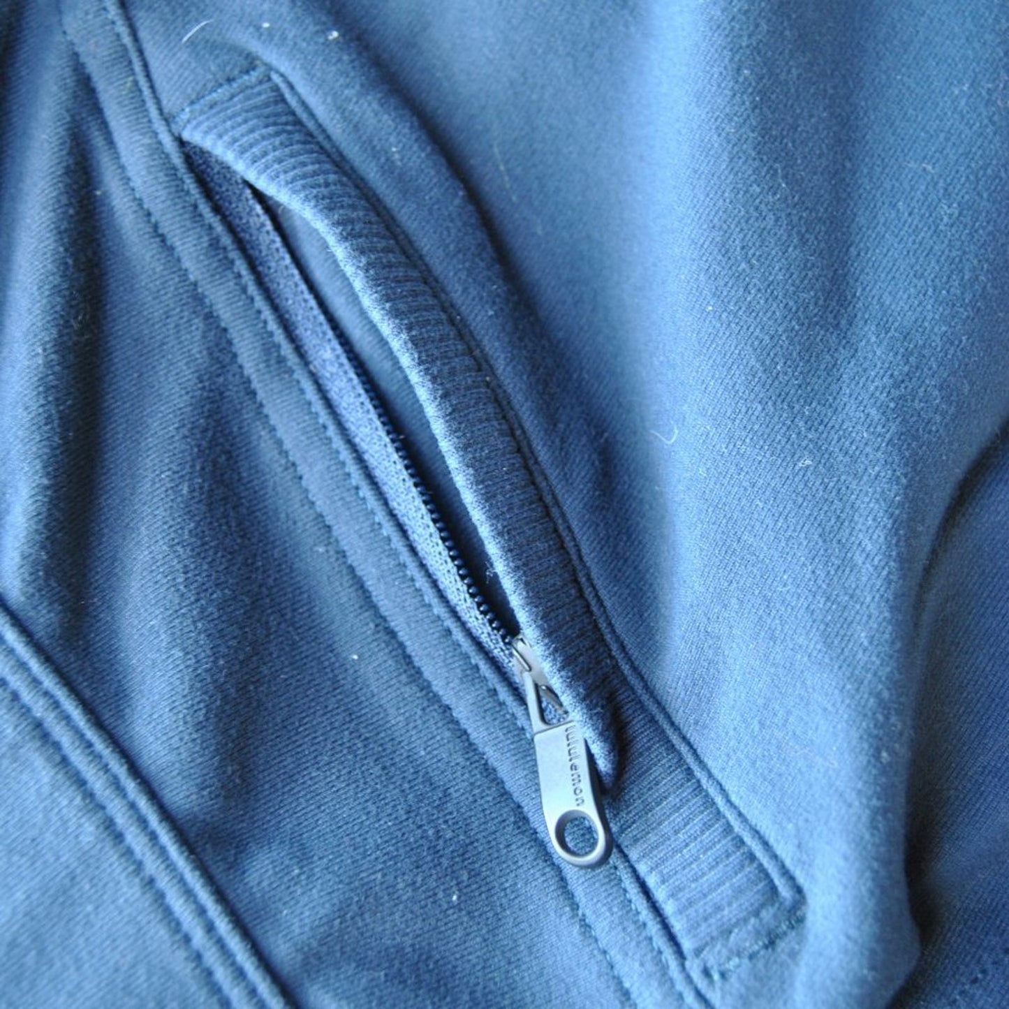 Lululemon Sweatpants Medium Blue w/ Black Stripe & Zipper Pockets