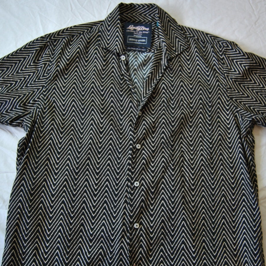 Lansky Bros Shirt Large Black Jungle Room Elvis Presley David Smith