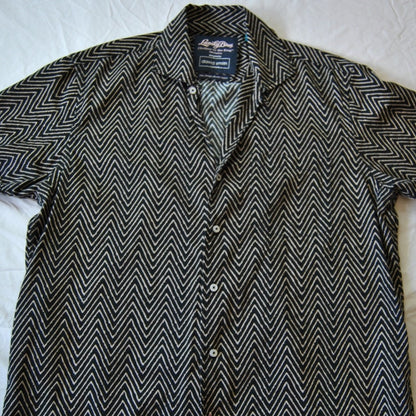 Lansky Bros Shirt Large Black Jungle Room Elvis Presley David Smith