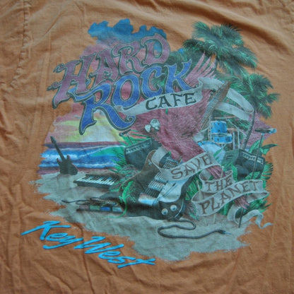 Hard Rock Cafe Key West Save the Planet X-Large Orange Short Sleeve Shirt