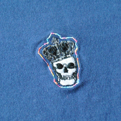 Robert Graham Medium Blue Short Sleeve Shirt w/ Small Skull Logo
