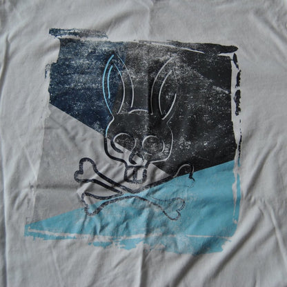 Psycho Bunny Size: 7 X-Large White, Black, & Blue Short Sleeve Shirt
