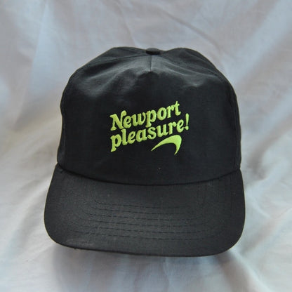 Vintage 90s Newport Pleasure Black Promo Black & Green Snapback Hat