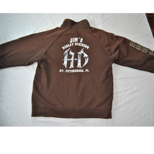 Harley Davidson St. Petersburg, FL Brown Large Full Zip Up Sweater