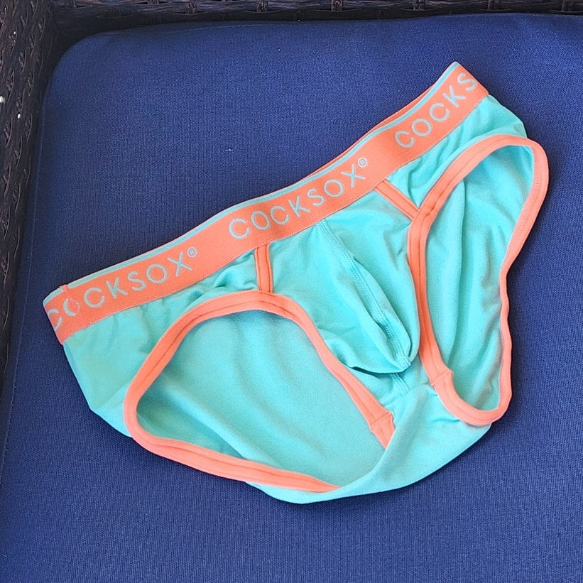 Cocksox Baby Blue & Orange Brief's Medium