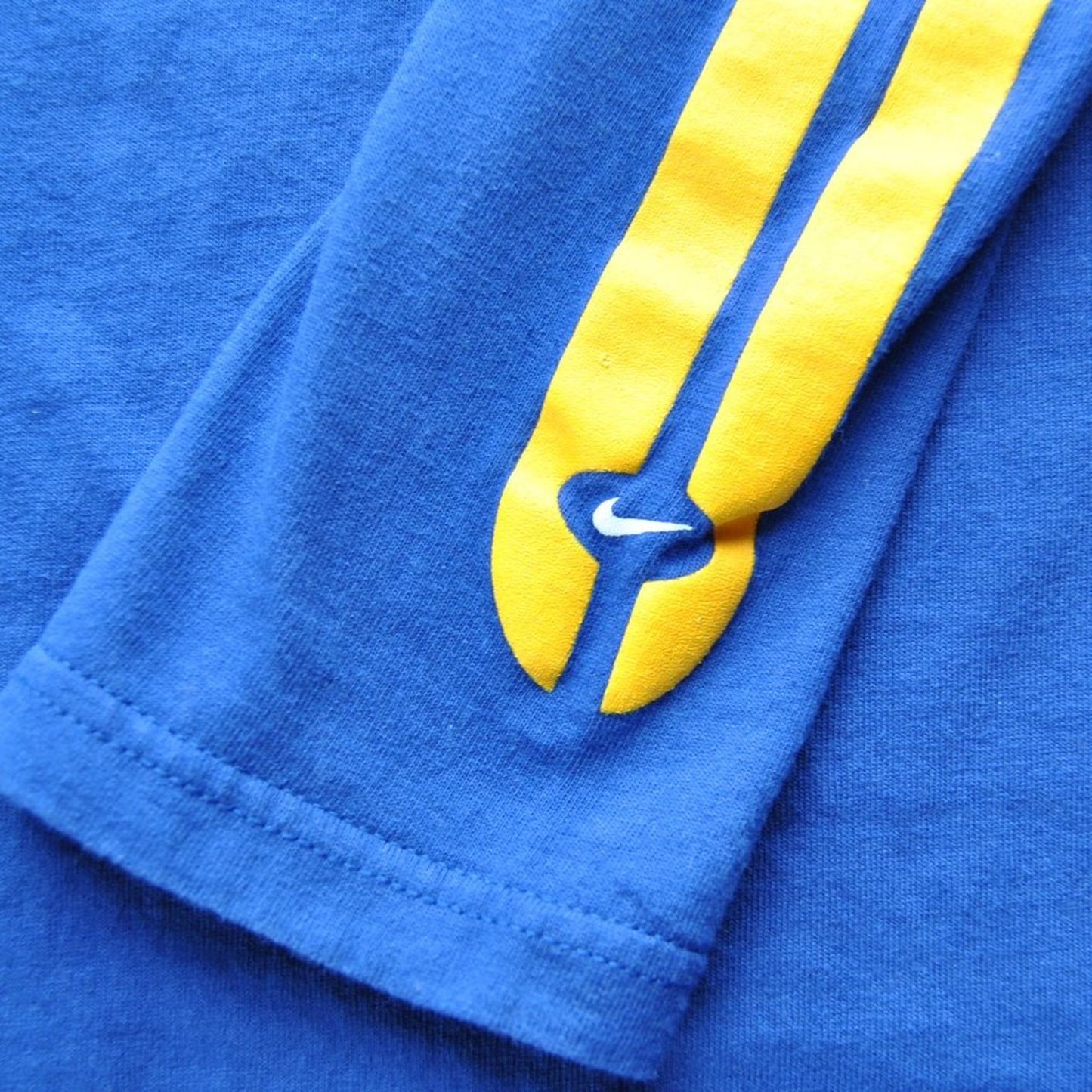 Nike Athletic Dept Blue and Yellow Long Sleeve Shirt X-Large Vintage