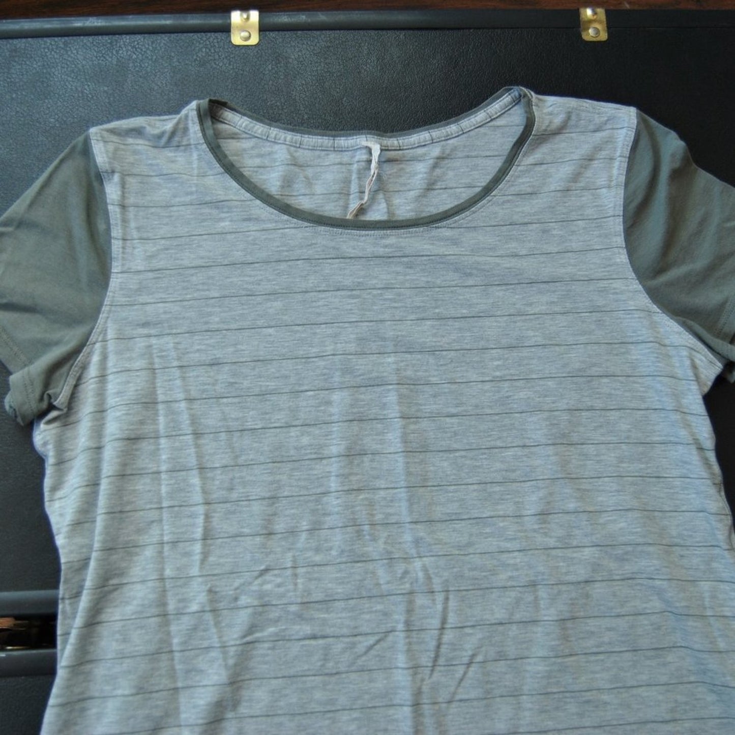 Lululemon Striped Gray Short Sleeve Shirt 6