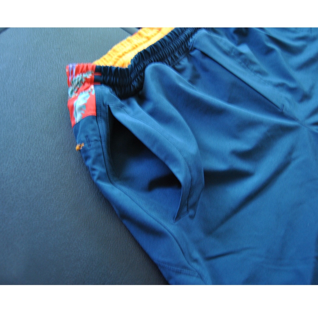 Birddog Boom Large Blue and Orange Tropical Pattern Shorts