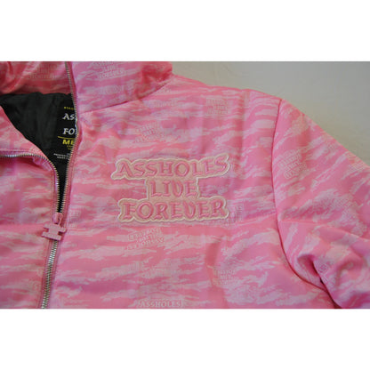 A**holes Live Forever Pink Medium Winter Full Zip Up Jacket