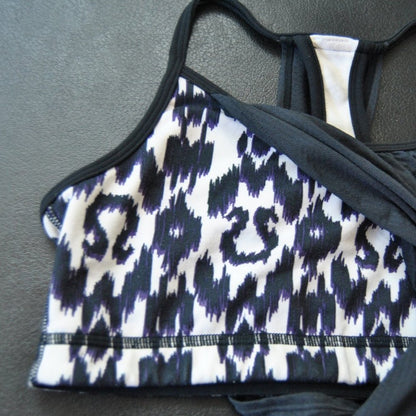 Lululemon Tank Top with Built in Bra Black White Size: 6