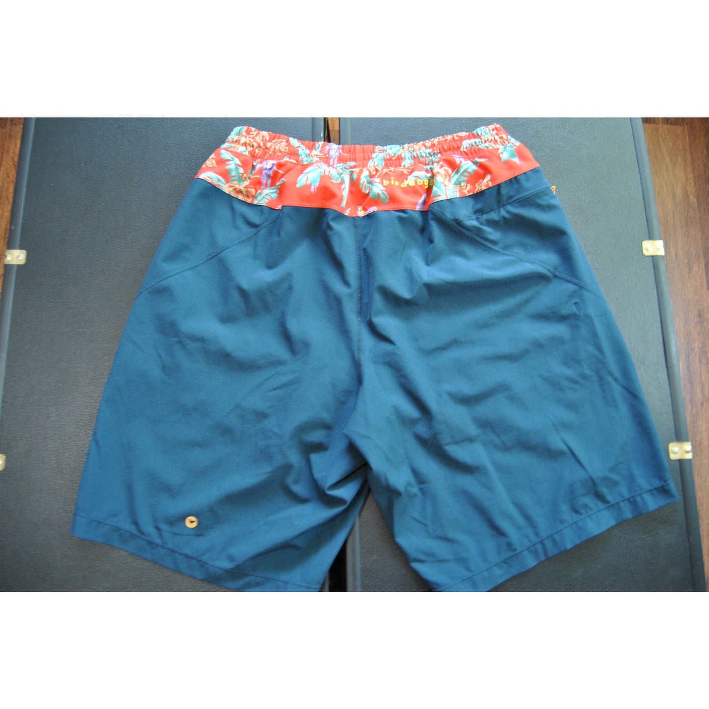 Birddog Boom Large Blue and Orange Tropical Pattern Shorts