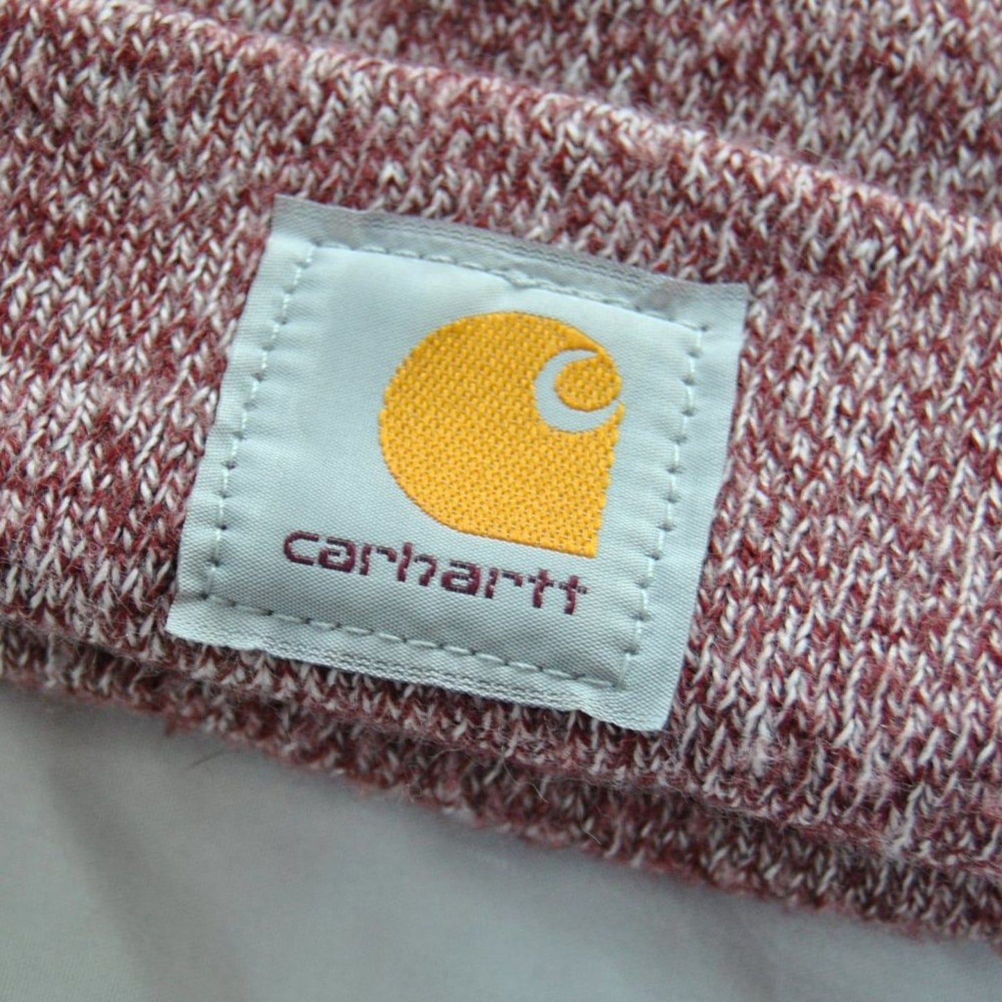 Carhartt Detroit Maroon & White Winter Pom Hat