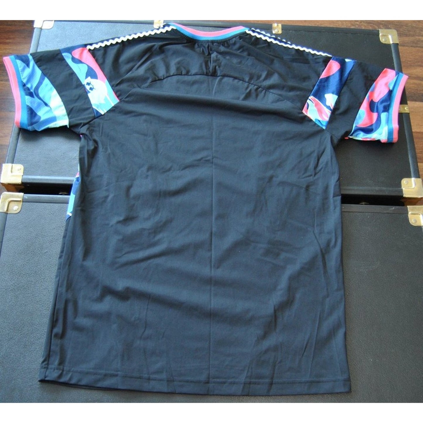 Pink Dolphin Small Black w/ Multi-Color Sleeve Jersey