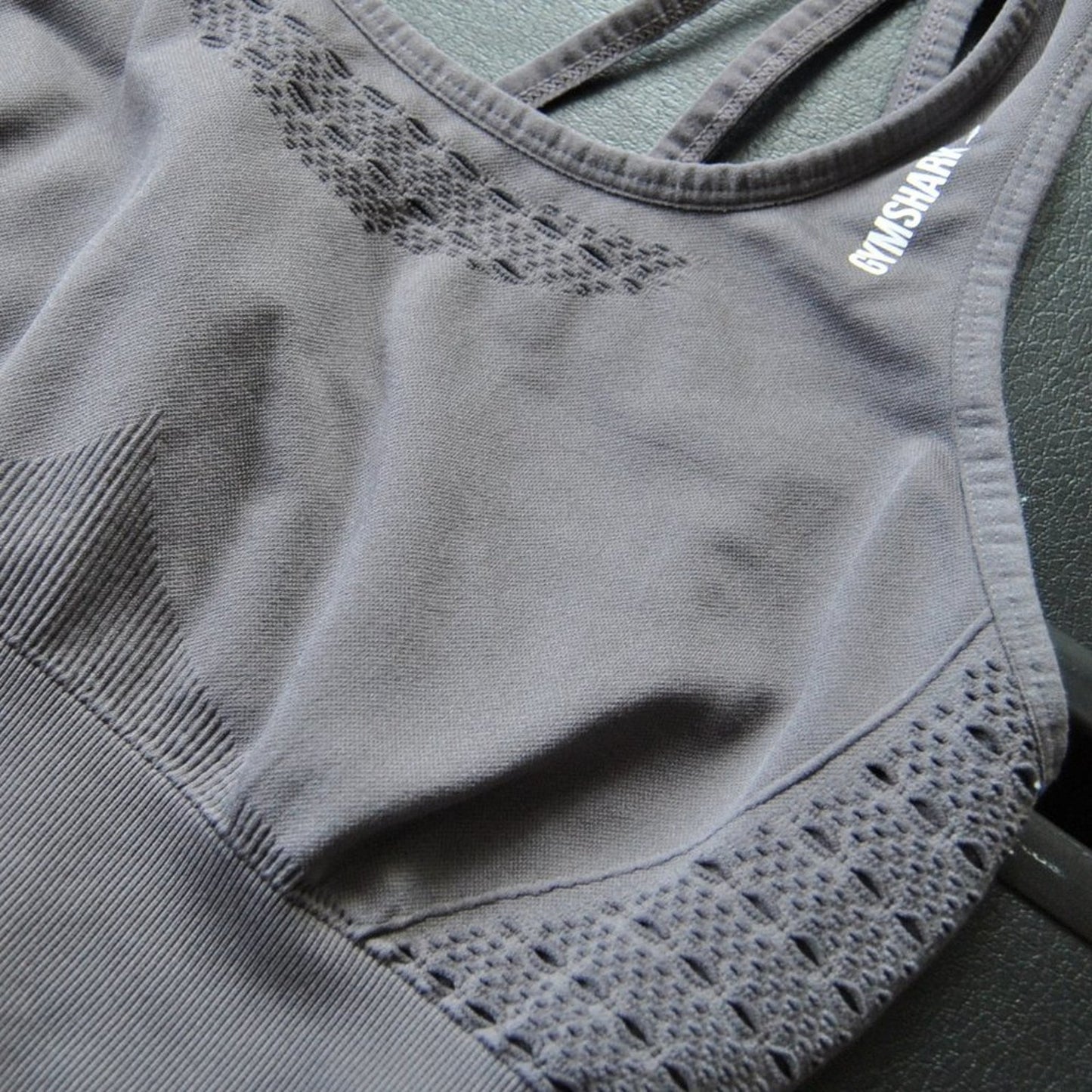 Gymshark Gray Sports Bra w/ White Logo