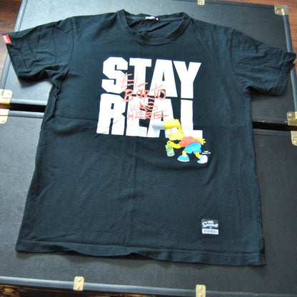 The Simpsons x Stay Real Large Black Short Sleeve Shirt w/ Bart Simpson
